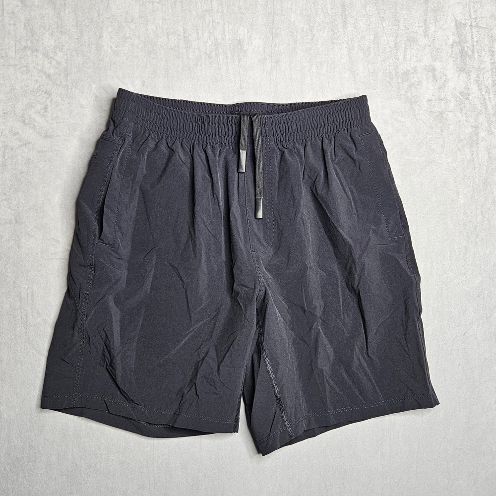 Bear Bottom Shorts Mens Medium Black Nylon 7" Inseam Adjustable Pockets Gym